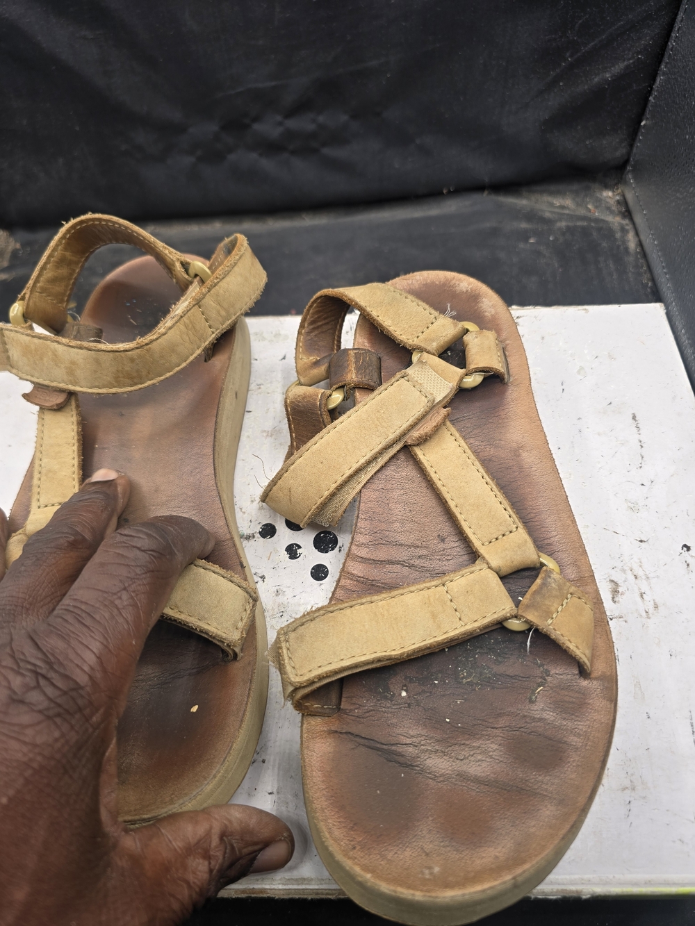 Teva Men's Tan Leather Strappy Sandals